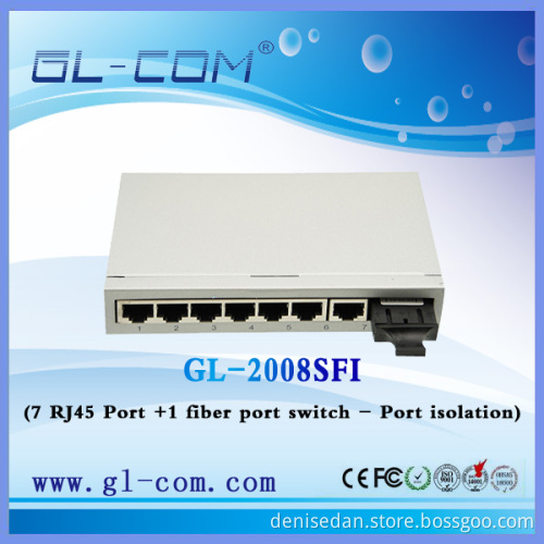 7 fiber +1 RJ45 single port ethernet switch Series- Port isolation